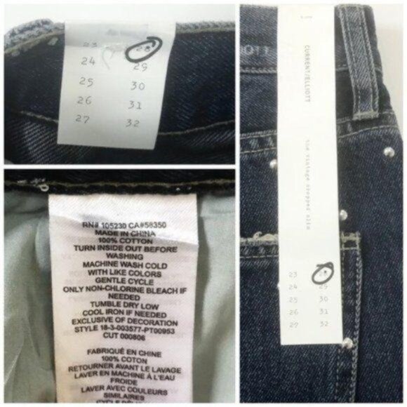 Current/Elliott The Vintage Studded Jeans Size 28 Blue Silver NWT - Picture 5 of 11